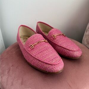Sam  Edelman Women's Loraine Bit Loafer - Pink Tweed with Gold Detail - 7.5